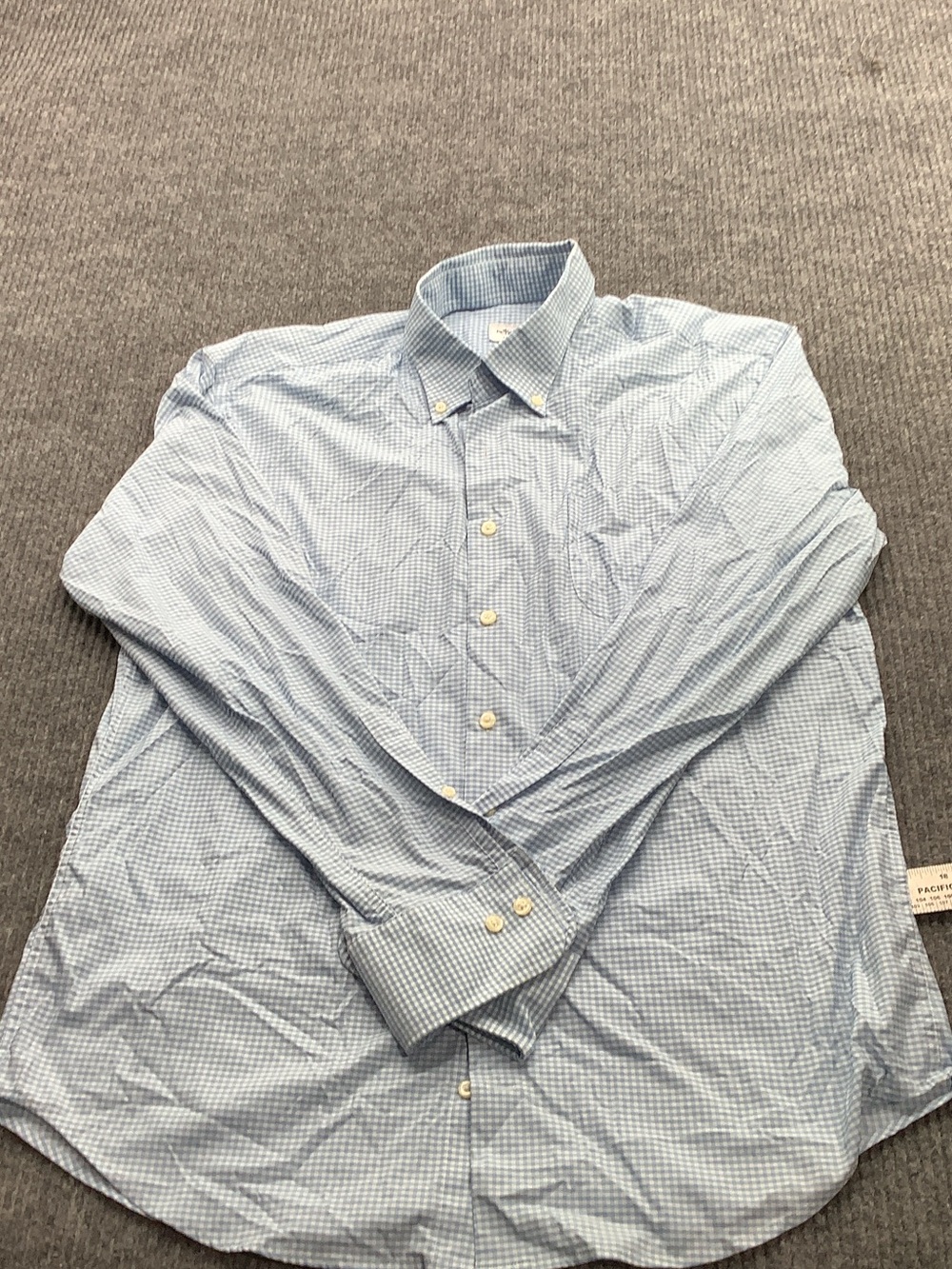 Peter Millar Blue Micro-Check Button-Down Dress Shirt